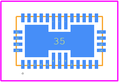LT6604CUFF-10#PBF - Analog Devices PCB footprint - Other - Other - 34-Lead Plastic QFN (4mm × 7mm) (Reference LTC DWG # 05-08-1758 Rev Ø)