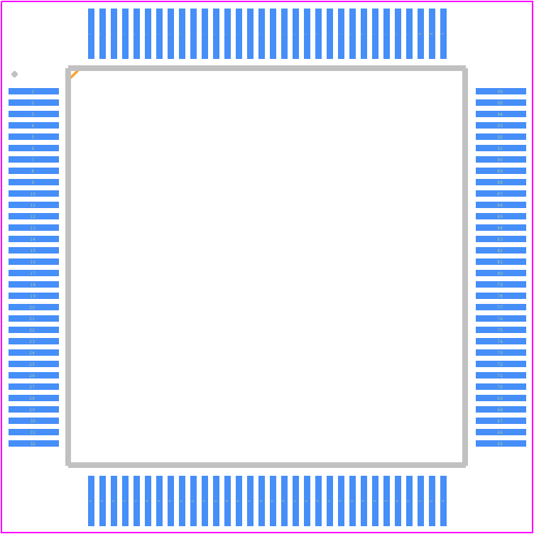 VA41628-CQ128F0PBA - VORAGO PCB footprint - Quad Flat Packages - Quad Flat Packages - 128-Pin Ceramic LQFP