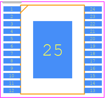 BD63620AEFV - ROHM Semiconductor PCB footprint - Small Outline Packages - Small Outline Packages - HTSSOP-B24 HEIGHT 1