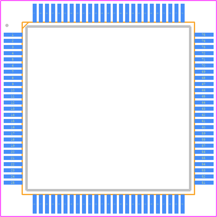 ADSP-2185BSTZ-133 - Analog Devices PCB footprint - Quad Flat Packages - Quad Flat Packages - ST-100.