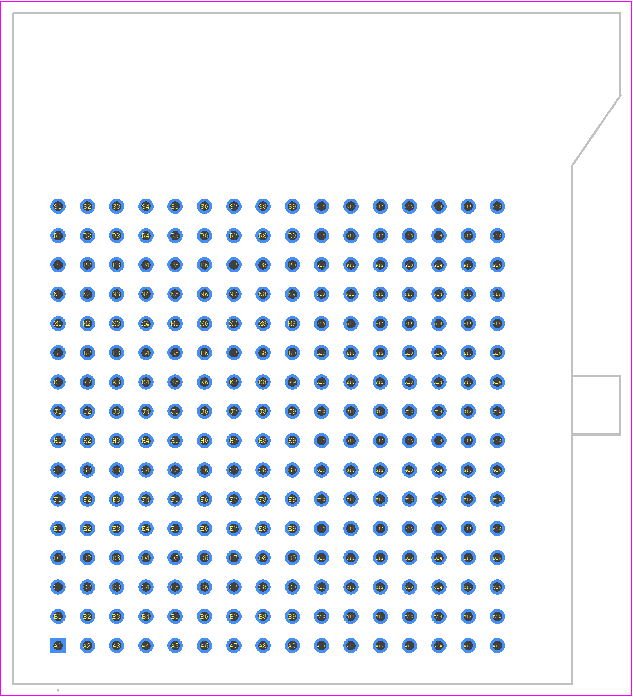 256-PRS16001-12 - ARIES PCB footprint - Other - Other - 	 PGA-256