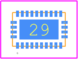 PI2MEQX2505ZHEX - Diodes Incorporated PCB footprint - Other - Other - ZH28