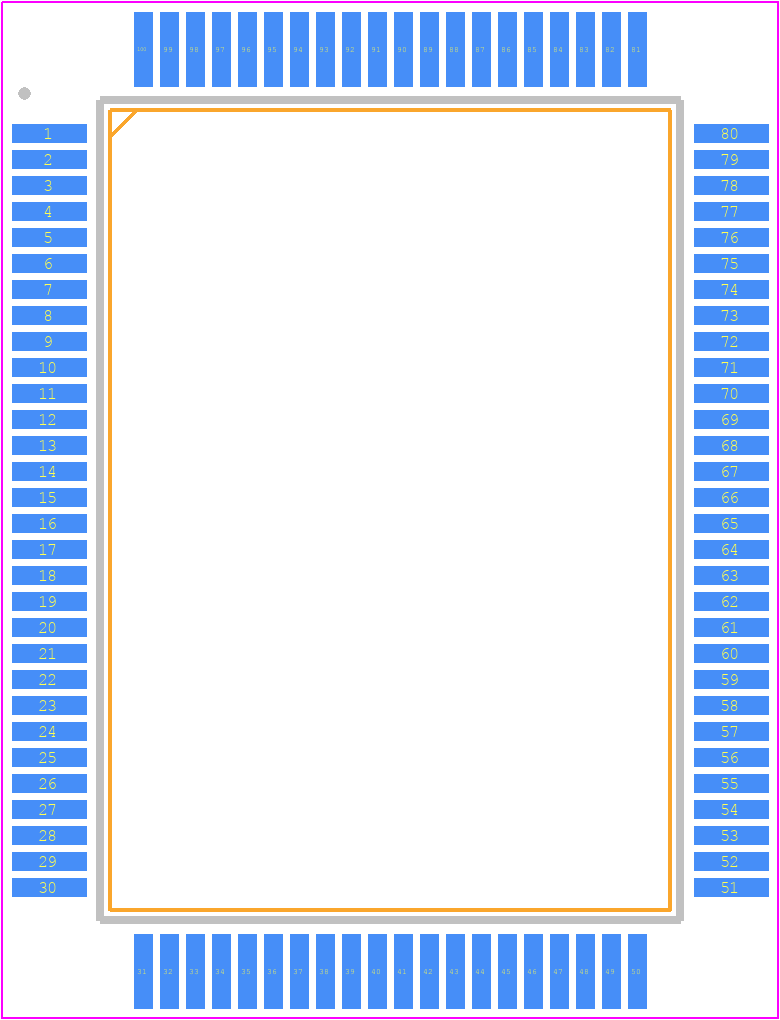 ES1868F - ESS Technology PCB footprint - Quad Flat Packages - Quad Flat Packages - 100-Pin PQFP