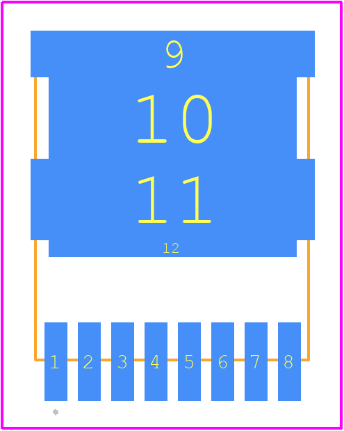 NVBLS0D8N08XTXG - onsemi PCB footprint - Other - Other - H−PSOF8L 11.68x9.80 CASE 100CU ISSUE A_2022