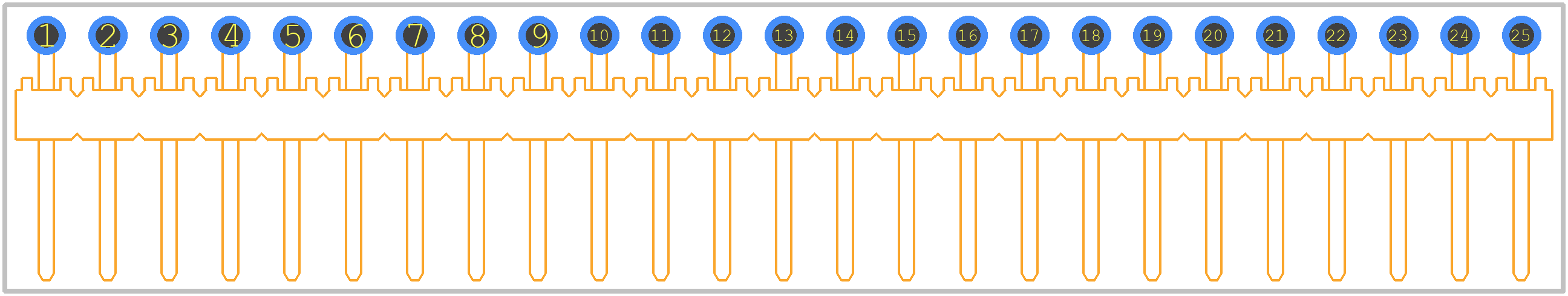 TSW-125-08-X-S-RA - SAMTEC PCB footprint - Other - Other - SAMTEC-TSW-125-08-X-S-RA