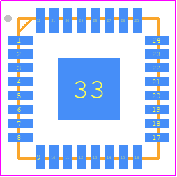 MAX32662GTJ+ - Analog Devices PCB footprint - Quad Flat No-Lead - Quad Flat No-Lead - T3255+6C