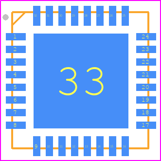 MAX3243EETJ+ - Analog Devices PCB footprint - Quad Flat No-Lead - Quad Flat No-Lead - T3277+2_2022