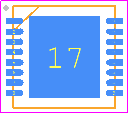 IC-MU150DFN16-5X5 - ic-haus PCB footprint - Small Outline No-lead - Small Outline No-lead - DFN16-5x5