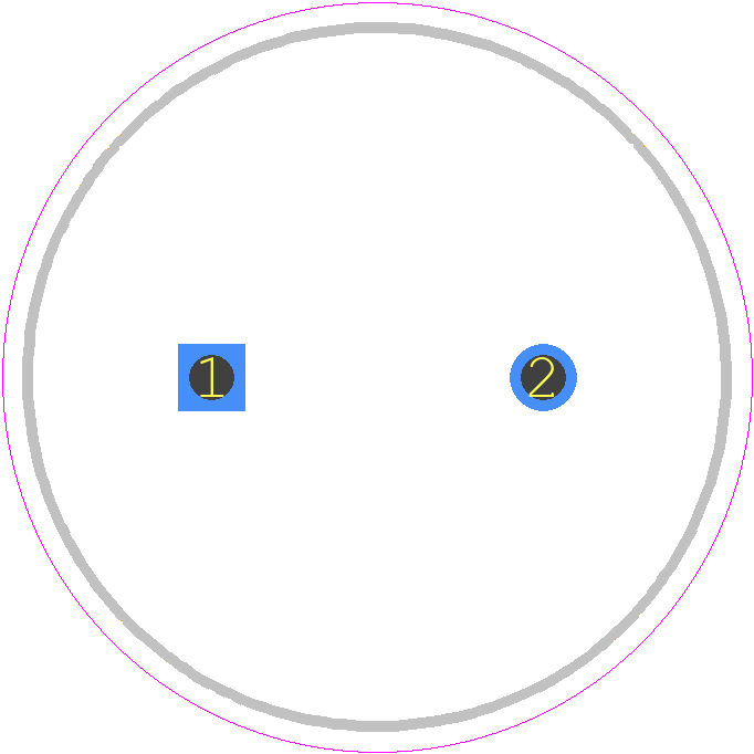 ESK108M063AM7AA - KEMET PCB footprint - Capacitor, Polarized Radial Diameter - Capacitor, Polarized Radial Diameter - 16X25