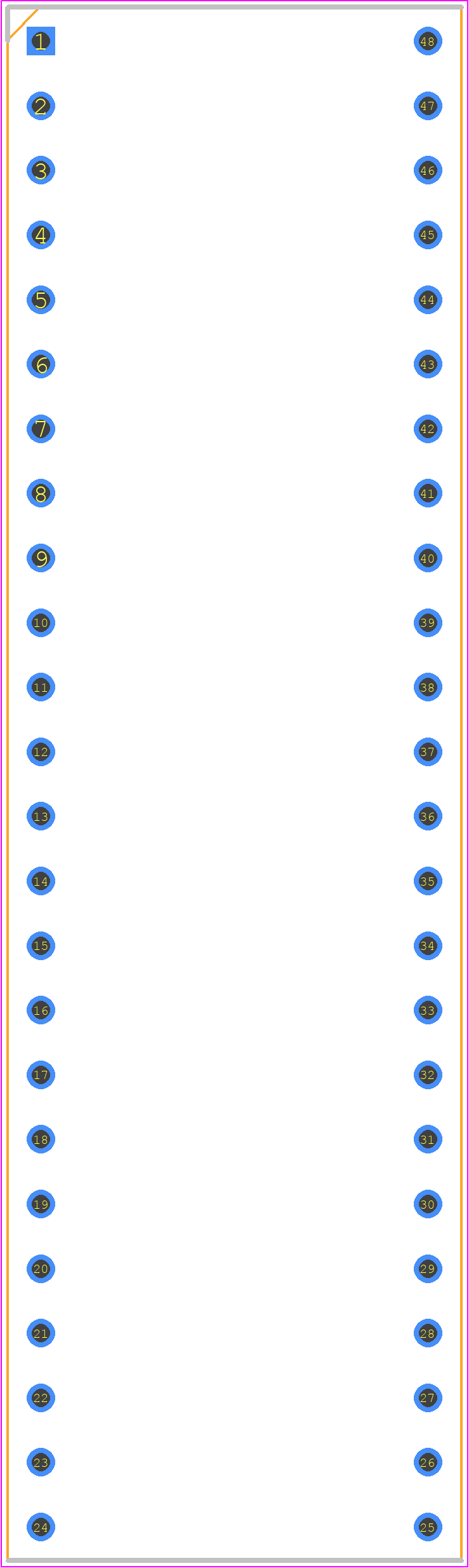 SA486040 - On Shore Technology Inc. PCB footprint - Dual-In-Line Sockets - Dual-In-Line Sockets - 60.96mmx17.78mm