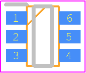 SI3446ADV-T1-E3 - Vishay PCB footprint - Small Outline Packages - Small Outline Packages - TSOP 6 LEAD