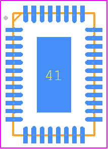 GS12142 - SEMTECH PCB footprint - Quad Flat No-Lead - Quad Flat No-Lead - 40-pin QFN 6mm x 4mm