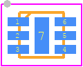 RClamp3654PA - SEMTECH PCB footprint - Small Outline No-lead - Small Outline No-lead - SLP1616P6-20