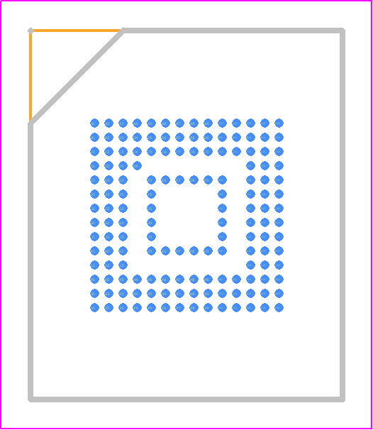 THGJFGT1E45BAIP - KIOXIA Corporation PCB footprint - BGA - BGA - P-WFBGA153-0.50-702 (11mm x 13mm, H0.8mm(max.)