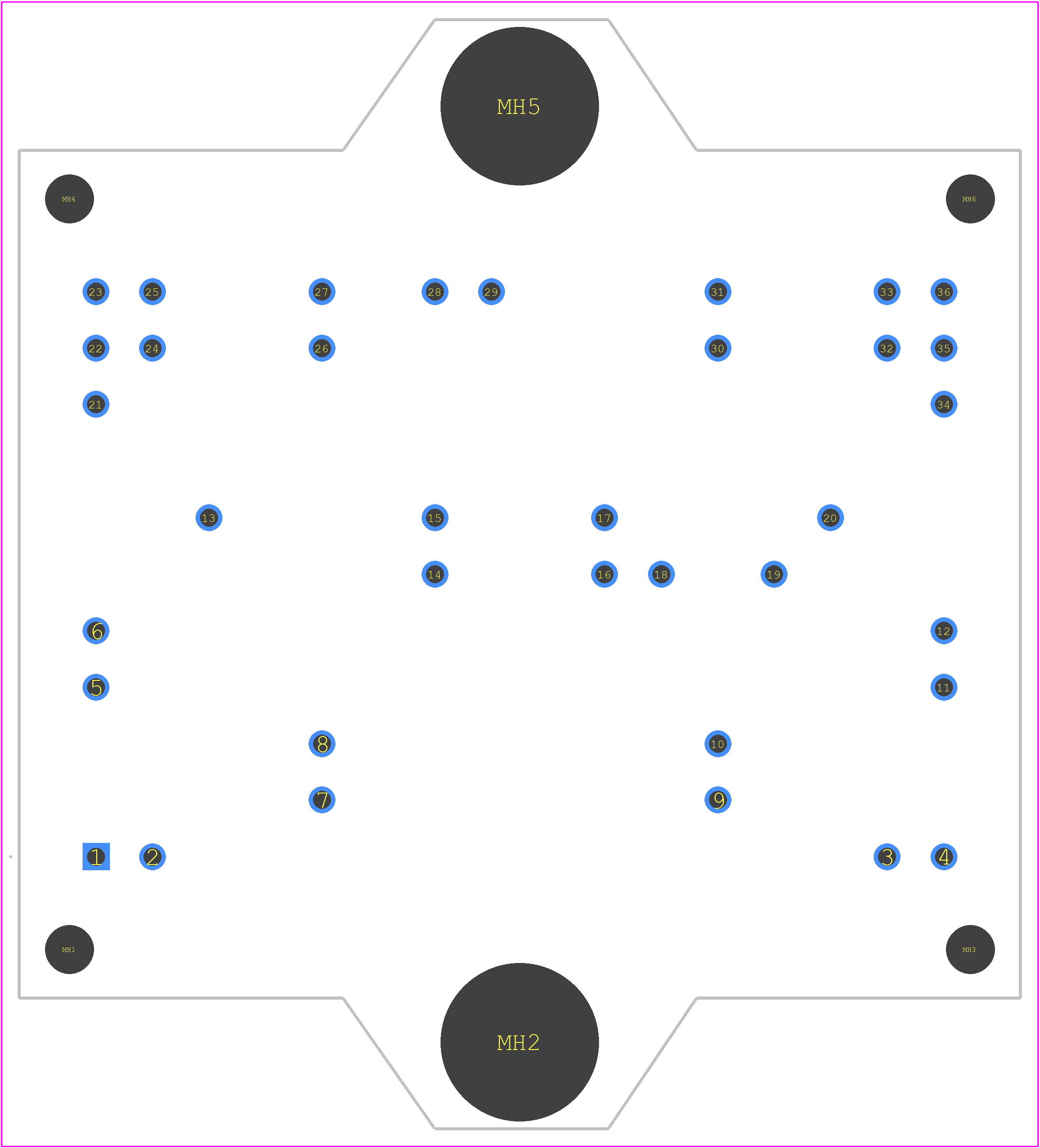 NXH004P120M3F2PTNG - onsemi PCB footprint - Other - Other - PIM36 56.7x42.5 (PRESS FIT) CASE 180BY ISSUE C