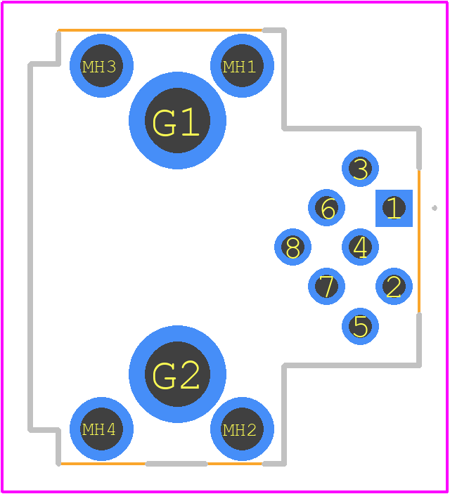 HR12-10RC-8SDL(71) - Hirose PCB footprint - Other - Other - HR12-10RC-8SDL(71)-2