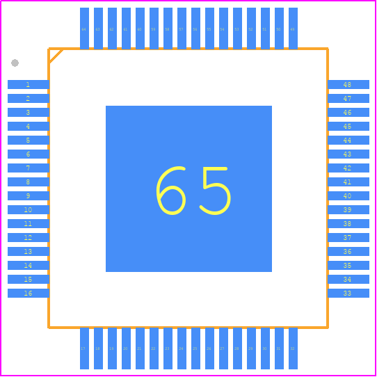 AK4499EXEQ - Asahi Kasei Microdevices PCB footprint - Quad Flat Packages - Quad Flat Packages - 64-pin HTQFP10×10