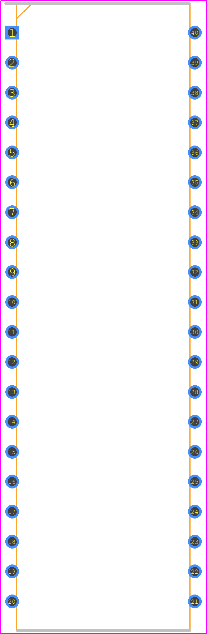 CDP1854AE - Renesas Electronics PCB footprint - Dual-In-Line Packages - Dual-In-Line Packages - E40.6 (JEDEC MS-011-AC ISSUE B)