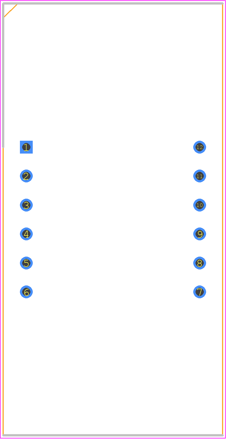 LTD056AUE-103C-01 - WENRUN PCB footprint - Dual-In-Line Sockets - Dual-In-Line Sockets - 12-Pin DIP