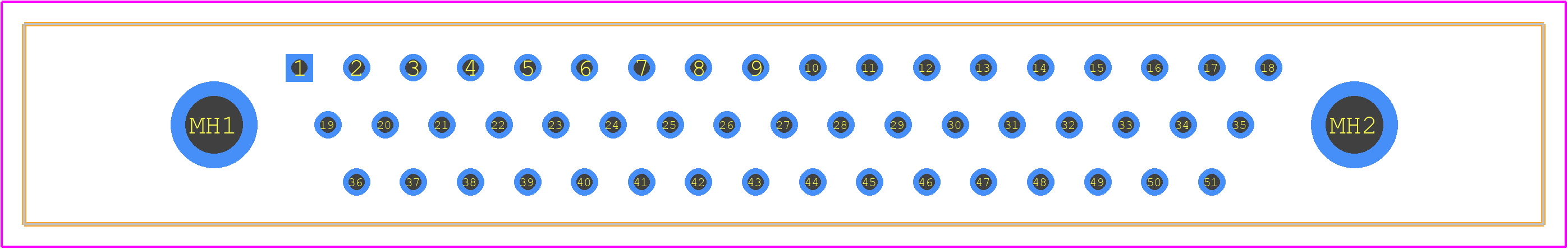 MDM-51PBSP - ITT CANNON PCB footprint - Other - Other - MDM-51PBSP-1