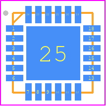 5P49V60B000NLG2 - Renesas Electronics PCB footprint - Quad Flat No-Lead - Quad Flat No-Lead - 24-VFQFPNA