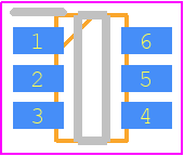 STS234033U280 - Eaton PCB footprint - SOT23 (6-Pin) - SOT23 (6-Pin) - SOT23-6L
