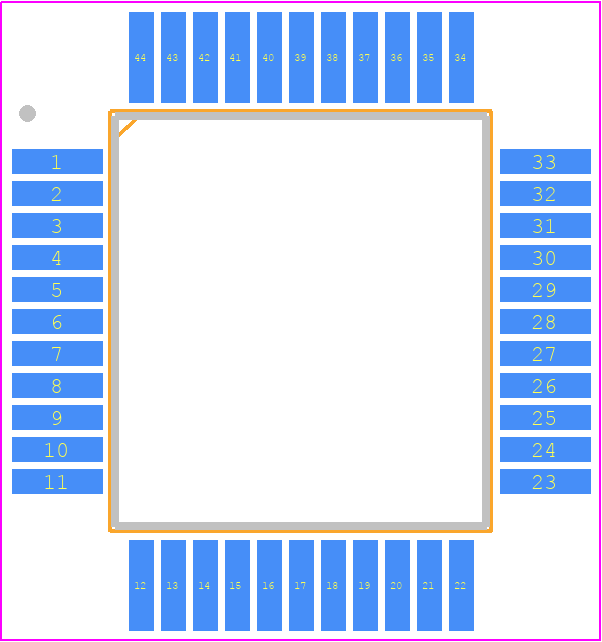 MSM80C85AHGS - OKI PCB footprint - Quad Flat Packages - Quad Flat Packages - QFP44-P-910-0.80-2K