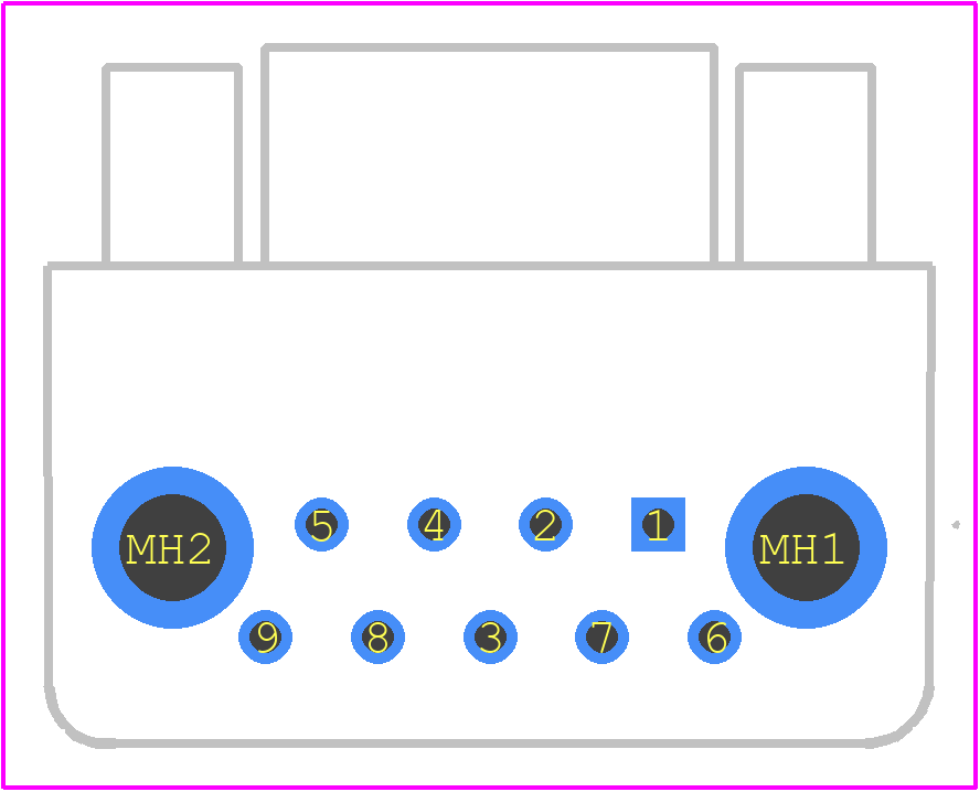 MWDM2R-9SCBRP-.110-464 - Glenair PCB footprint - Other - Other - MWDM2R-9SCBRP-.110-464-3