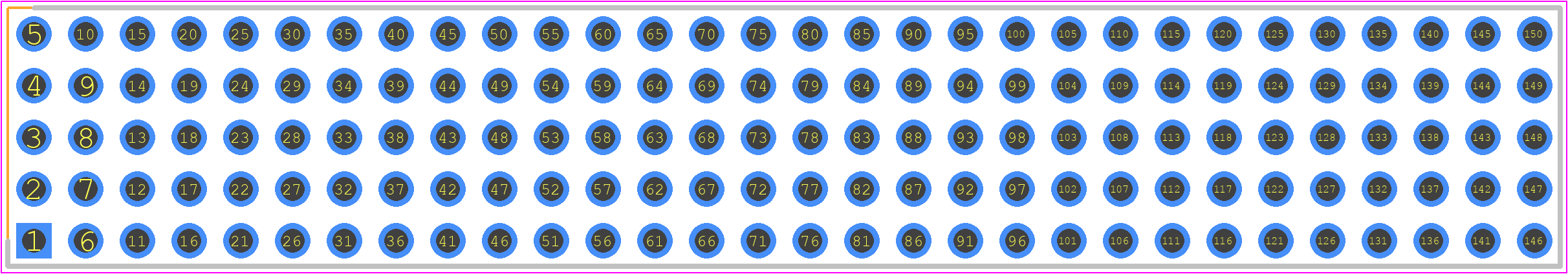 TW-30-03-G-5-165-100 - SAMTEC PCB footprint - Header, Vertical - Header, Vertical - TW-30-03-G-5-165-100