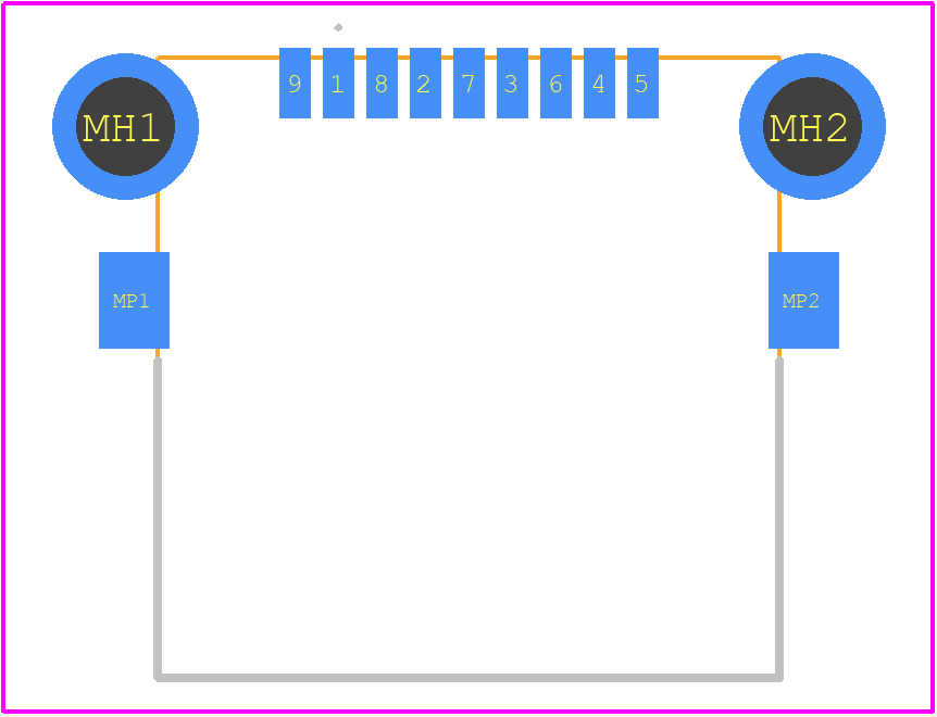 USB-A3-S-RA-SMT - Adam Tech PCB footprint - Other - Other - USB-A3-S-RA-SMT-2