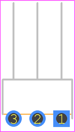 87232-3 - TE Connectivity PCB footprint - Header, Unshrouded - Right Angle PTH Pin - Header, Unshrouded - Right Angle PTH Pin - 87232-3