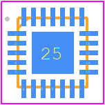 NB7NPQ1402E2MMUTWG - onsemi PCB footprint - Quad Flat No-Lead - Quad Flat No-Lead - UQFN24 2.5x2.5, 0.35P CASE 523AB ISSUE A