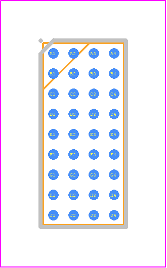 RT2463B7TR7 - CTS PCB footprint - BGA - BGA - 9mm x 4mm