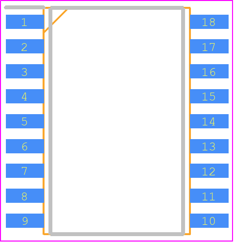 CM102S+ - C-MEDIA ELECTRONICS INC PCB footprint - Small Outline Packages - Small Outline Packages - 18- Pin SOP