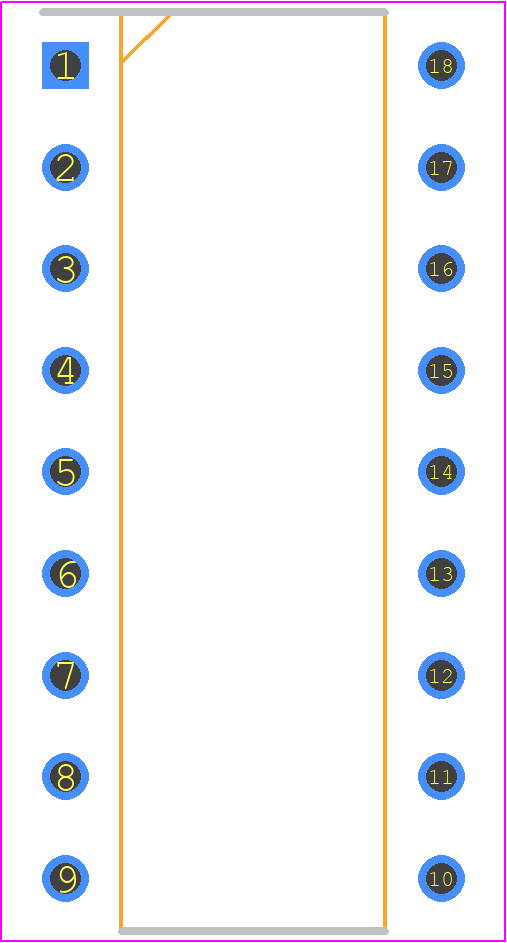 PIC16LC712-04/P - Microchip PCB footprint - Dual-In-Line Packages - Dual-In-Line Packages - PIC16LC712-04/P