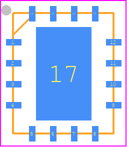 NIS3071MT3TWG - onsemi PCB footprint - Quad Flat No-Lead - Quad Flat No-Lead - WQFN16 5x6, 1.05P CASE 510CM ISSUE O