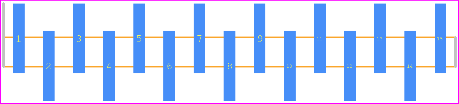 TSM-115-01-L-SV - SAMTEC PCB footprint - Header, Unshrouded - Single Row Staggered SMD Pin - Header, Unshrouded - Single Row Staggered SMD Pin - TSM-115-01-L-SV