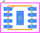 SY89313VMG-TR - Microchip PCB footprint - Small Outline No-lead - Small Outline No-lead - MLF-8