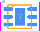 MIC47050-1.8YML-TR - Microchip PCB footprint - Small Outline No-lead - Small Outline No-lead - 6-Pin MLF™ (ML)