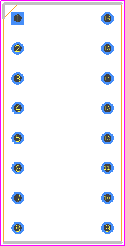 ICA-316-ZHGG - SAMTEC PCB footprint - Dual-In-Line Sockets - Dual-In-Line Sockets - 16-Pin DIP