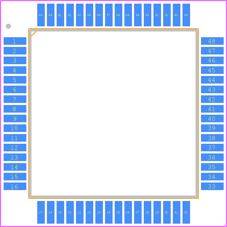 PEF2466-H - Infineon PCB footprint - Quad Flat Packages - Quad Flat Packages - P-MQFP-64