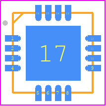 IS32CS8975-QWLA3-TR - Lumissil Microsystems PCB footprint - Quad Flat No-Lead - Quad Flat No-Lead - WQFN-16