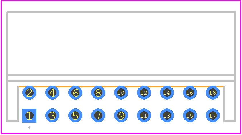 S18B-PHDSS-B(LF)(SN) - JST (JAPAN SOLDERLESS TERMINALS) PCB footprint - Other - Other - S18B-PHDSS-B(LF)(SN)-1