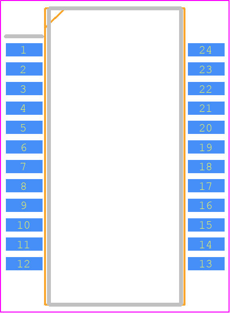 HR682480 - HR COMPONENTS/IVO PCB footprint - Small Outline Packages - Small Outline Packages - 24-Lead SOIC