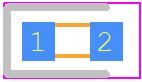 HI-1608L-VY-T - Hitano PCB footprint - LEDs Chip - LEDs Chip - 1.6mm x 0.8mm x 0.4mm