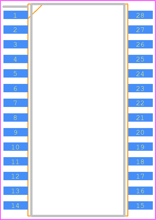 STK12C68-SF45TR - Infineon PCB footprint - Small Outline Packages - Small Outline Packages - 28-Pin (330 Mil) SOIC (51-85058)