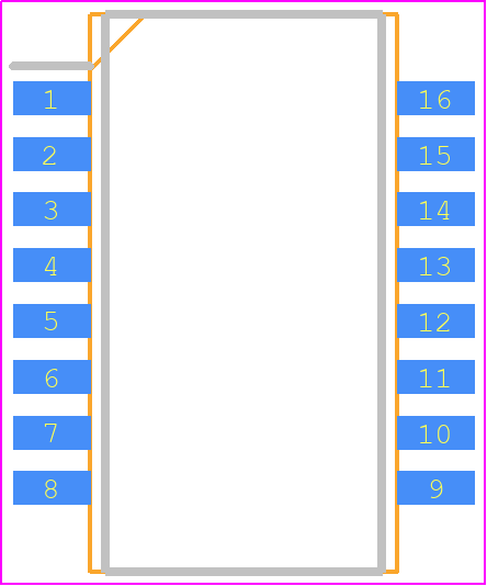 NS0013LF - BOTHAND PCB footprint - Small Outline Packages - Small Outline Packages - 16-Lead SMT