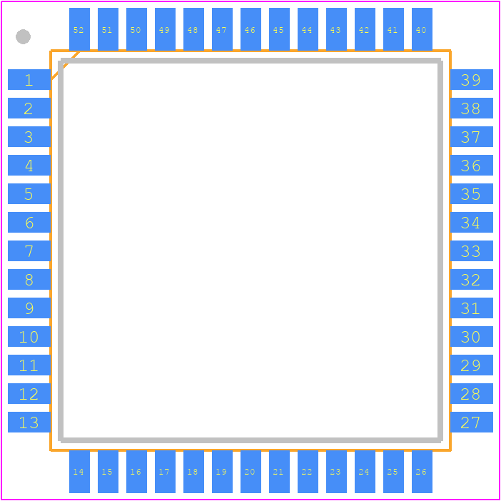 HT1632D(52LQFP) - Holtek PCB footprint - Quad Flat Packages - Quad Flat Packages - HT1632D(52LQFP)