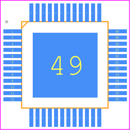 MG82FG5A64AD48 - Megawin PCB footprint - Quad Flat Packages - Quad Flat Packages - LQFP48 (7mm x 7mm)