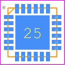 LVA-273PN+ - Mini-Circuits PCB footprint - Quad Flat No-Lead - Quad Flat No-Lead - 24-Pin QFN